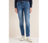 Comfort-fit-Jeans CECIL, Damen, Gr. 29, Länge 28, mid blau wash, Jeans, 83% Baumwolle, 15% Polyester, 2% Elasthan, unifarben, lang, Jeans, Middle Waist (73295945-29) mid blau wash