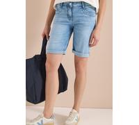 Shorts CECIL "Style Scarlett", Damen, Gr. 33, N-Gr, authentic used wash, Denim/Jeans, Obermaterial: 78% Baumwolle, 20% Polyester, 2% Elasthan. Futter: 52% Polyester, 48% Baumwolle, unifarben, normal k