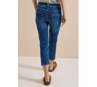 Comfort-fit-Jeans CECIL, Damen, Gr. 34, Länge 24, blau (mid blau used wash), Jeans, 84% Baumwolle, 14% Polyester, 2% Elasthan, unifarben, 3/4-Länge, Jeans, Middle Waist (86316849-34) mid blau used was