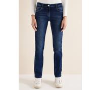Comfort-fit-Jeans CECIL, Damen, Gr. 34, Länge 30, blau (dunkelblau wash), Jeans, 82% Baumwolle, 15% Polyester, 3% Elasthan, unifarben, lang, Jeans, Middle Waist (12167052-34) dunkelblau wash