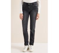 Comfort-fit-Jeans CECIL, Damen, Gr. 34, Länge 32, dunkelgrau washed, Jeans, 65% Baumwolle, 33% Polyester, 2% Elasthan, unifarben, lang, Jeans, Middle Waist (62913616-34) dunkelgrau washed