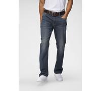 Comfort-fit-Jeans H.I.S "ANTIN", Herren, Gr. 33, Länge 32, blau (dunkelblau), Denim/Jeans, Obermaterial: 78% Baumwolle, 20% Polyester, 2% Elasthan, leichte Abriebeffekte, bequem lang, Jeans, bequeme P