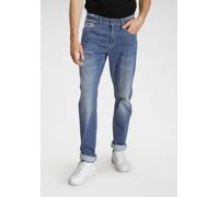 Comfort-fit-Jeans H.I.S "ANTIN", Herren, Gr. 33, Länge 32, blau (mid blau), Denim/Jeans, Obermaterial: 78% Baumwolle, 20% Polyester, 2% Elasthan, bequem lang, Jeans, bequeme Passform, gerades Bein, mi