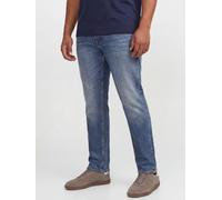 Comfort-fit-Jeans "JJIMIKE JJORIGINAL ST PLS", Herren, Gr. 54, Länge 32, blau (blau denim), Denim/Jeans, Obermaterial: 99% Baumwolle, 1% Elasthan, JACK & JONES PLUSSIZE, Abriebeffekte, comfort fit lan