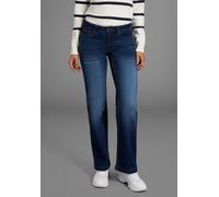 Comfort-fit-Jeans KANGAROOS, Damen, Gr. 34, N-Gr, blau (dunkelblau us), Denim/Jeans, Obermaterial: 79% Baumwolle, 19% Polyester, 2% Elasthan, Basic, comfort fit lang, Jeans, Topseller (78239438-34) du