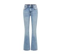 Comfort-fit-Jeans MUSTANG "Damen Style Shelby Flared", Damen, Gr. 29, Länge 34, 585 mittelblau, Denim/Jeans, 99% Baumwolle, 1% Elasthan, unifarben, ausgestellt, Jeans (53254602-29) 585 mittelblau