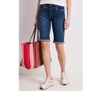 Comfort-fit-Jeans STREET ONE, Damen, Gr. 25, dunkelblau authentic wash, Jeans, 79% Baumwolle, 15% Polyester, 4% Elastomultiester, 2% Elasthan, unifarben, kurz, Jeans, aus Baumwolle mit Stretchanteil (