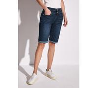 Comfort-fit-Jeans STREET ONE, Damen, Gr. 27, blau (schwarz indigo washed), Jeans, 72% Baumwolle, 27% Polyester, 1% Elasthan, unifarben, kurz, Jeans, 5-Pocket-Style (63449319-27) schwarz indigo washed