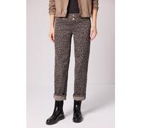 Street One Jeans Comfort-Fit Straight Leg Leo Print Washed Damen Gr. 30 L28