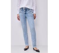 Comfort-fit-Jeans STREET ONE, Damen, Gr. 32, Länge 30, bleached washed, Jeans, 85% Baumwolle, 9% Polyester, 4% Elastomultiester, 2% Elasthan, unifarben, lang, Jeans, 4-Pocket Style (55639100-32) bleac