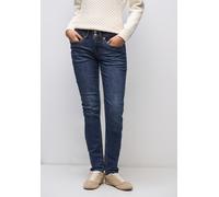 Comfort-fit-Jeans STREET ONE, Damen, Gr. 33, Länge 30, blau (schwarz indigo soft washed), Jeans, 79% Baumwolle, 15% Polyester, 4% Elastomultiester, 2% Elasthan, unifarben, lang, Jeans, Middle Waist (7