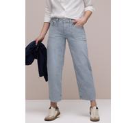 Comfort-fit-Jeans STREET ONE, Damen, Gr. 36, Länge 28, indigo striped wash, Jeans, 97% Baumwolle, 3% Elasthan, unifarben, knöchelfrei, Jeans, Middle Waist (61500820-36) indigo striped wash