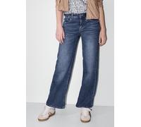 Comfort-fit-Jeans STREET ONE STUDIO, Damen, Gr. 29, Länge 30, medium blau soft washed, Jeans, 72% Baumwolle, 25% Polyester, 3% Elasthan, unifarben, lang, Jeans, mit Wide Legs (37666532-29) medium blau
