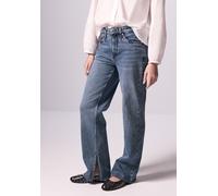 Comfort-fit-Jeans STREET ONE STUDIO, Damen, Gr. 32, Länge 30, blau (medium blau washed), Jeans, 99% Baumwolle, 1% Elasthan, unifarben, lang, Jeans, High Waist (58062850-32) medium blau washed