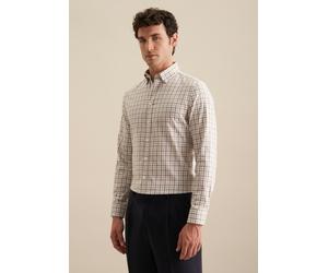 Comfort Flanellhemd Karo Braun 50 (01.345192-0023-50)