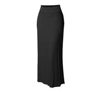 Comfortrock Maxi Lady Nähte Feste Lange Taille Frauen Hoher Bodycon Rock Piercing Banane Bodenlanger Damen Schwarz 19
