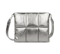 Comfyable Puffy Laptop Sleeve 13 Inch 14 Inch, Puffer Laptop Carrying Case with Crossbody Strap, PU Leather Pillow Case Compatible for MacBook Air M4 M3 M2 M1, MacBook Pro 13 in 14 in M5 2025, Silver