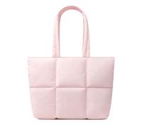 Comfyable Work Tote Bag for Women, Puffer Denim Purse with Laptop Compartment, Large Jean Shoulder Bag for Travel, School, 15 16 Inch, Pink