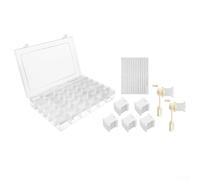 ComfyHarbor Plastik Stickgarn Box 27cm mit 200 Spulen