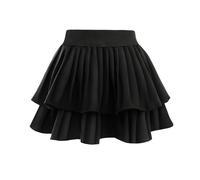 Comfyouth Mädchen Tennisrock mit Hose Zweilagiger Faltenrock mit 2 Tasche Hohe Taille Sportrock Hosenrock Kinder Lässig Sommerrock Schuluniform Minirock 5-13 Jahre für Golf Sport Cheerleading