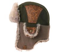 Comhats Unisex warme Fliegermütze Trappermütze Wintermütze Pilotenmütze mit Kunstfell Herren Armygrün L/XL