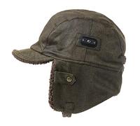 Comhats warme Trappermütze mit Kunstleder Hut Unisex Fliegermütze Fellmütze Erwachsenen für Herren Army Grün 62CM