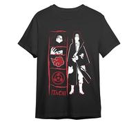 Comic Studio | Naruto T-Shirt | Offizielles Artikel | Itachi Uchiha | Unisex | Schwarz | M
