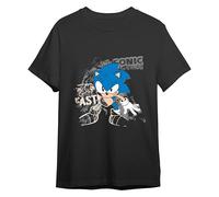Comic Studio | Sonic T-Shirt | Offizielles Artikel | Klang | Gedruckt | Unisex | Schwarz | XXL