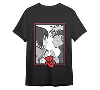 Comic Studio Unisex Shippuden Offizielles Artikel | Naruto Uzumaki & Sasuke Uchiha Schwarz | M T-Shirt, M