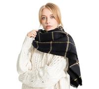 Comilaka Damen Schal XXL Schultertuch karierter Scarf Winter Oversized Poncho 200 * 70cm
