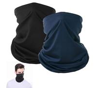 Comioke 2 Pièces Cache Cou Elastique Multifunktionstuch Schlauchschal, Winddicht Elastisch Sonnenschutz Loop Schal Neckwarmer Herren Halstuch für Winter Thermal Outdoor Radsport Ski Motorrad Laufen