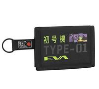 COMIX Anime Geldbörse und Geldbörse 3 Türen, Schwarz, Taglia Unica, Evangelion