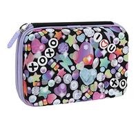 COMIX BRIGHT Girl - Schulmäppchen Maxi mit Trennwänden, Reißverschlusstasche und elastischen Schlaufen - Federmäppchen und Schreibwarenhalter, mit Reißverschluss