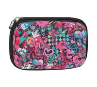 Comix Bright - Schul-Federmäppchen, Maxi-Reißverschluss für Kinder und Jugendliche, mit Schreibwarenset, Cover mit Grafiken, starr mit Tirazip, 22 x 5 x 7 cm, Rosa, Casual