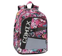 Comix BRIGHT - Schulrucksack für Kinder und Jungen, mit großen Fächern, Fronttasche, Reißverschluss und verstellbaren Schultergurten, 32 x 43 x 23 cm, 31 l, Rosa, Taglia unica, Casual
