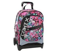 Comix BRIGHT Schulrucksack Trolley für Kinder und Jugendliche, verstellbarer Griff, abnehmbarer Trolley, gepolsterte und verstellbare Schultergurte, 2 Hauptfächer, Fronttasche, Reißverschluss, 33 x 52