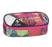 Comix Flash - Federmäppchen für die Schule, ovales Federmäppchen für Kinder und Jugendliche, ideal für die Aufbewahrung von Schreibwaren, mit praktischem Reißverschluss, innen mit elastischen