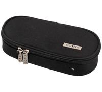 Comix - Ovales Federmäppchen für Kinder und Jugendliche, ideal für die Aufbewahrung von Schreibwaren, mit Innenteiler mit elastischen Schlaufen und praktischem Reißverschluss, 22 x 5 x 7 cm, Schwarz,