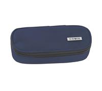 Comix - Ovales Federmäppchen für Kinder und Jugendliche, ideal für die Aufbewahrung von Schreibwaren, mit Innenteiler mit elastischen Schlaufen und praktischem Reißverschluss, 22 x 5 x 7 cm, Blau,