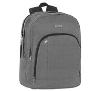 COMIX - Rucksack für Mittelschule, Grundschule und Oberschule für Kinder/Jugendliche, gepolsterter und verstärkter Rücken, verstellbare Schultergurte, Hauptfach, Fronttasche, Seitentasche, Grau