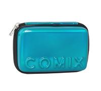 Comix - Schul-Federmäppchen, Maxi-Reißverschluss für Kinder und Jugendliche, mit Schreibwarenset, Hartschale mit Maxi-Logo in Relief und Reißverschluss aus Metall, 14,5 x 21 x 6,5 cm, himmelblau,