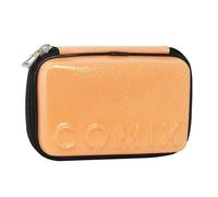 Comix - Schul-Federmäppchen, Maxi Zip Federmäppchen für Kinder und Jungen, mit Schreibwarenset, Hartschale mit Maxi-Logo in Relief und Reißverschluss aus Metall, 21 x 14,5 x 6,5 cm, Orange, Orange,