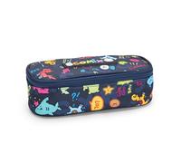 Comix SComix by Sio - Ovales Federmäppchen für Kinder und Jugendliche, ideal für die Aufbewahrung von Schreibwaren, mit Tasche und Innenteiler mit elastischen Schlaufen und praktischem Reißverschluss