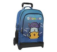 Comix SComix by Sio Schulrucksack Trolley, mit verstellbarem Griff, abnehmbarem Trolley, gepolsterte und verstellbare Schultergurte, 2 Hauptfächer, Fronttasche, Reißverschluss, 34 x 52 x 22 cm, Blau,