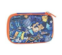 Comix Ultra Bright Federmäppchen für die Schule, Maxi Zip Federmäppchen für Jungen und Mädchen, mit Schreibwaren-Set mit löschbarem Stift in Blau und Rot und vielem mehr, Hartschale und Tirazip, 14,5