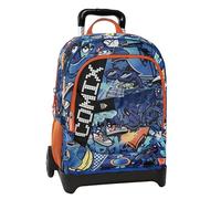 COMIX Ultra Bright Schulrucksack Trolley, abnehmbar, mit LED-Schriftfeld, große Fächer, austauschbare Räder, verstellbarer Griff, gepolsterte Schultergurte, vorgeformter Boden, 34 x 52 x H 22 cm,