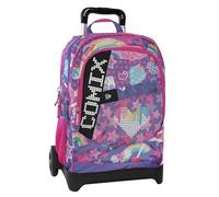 Comix Ultra Bright Schulrucksack Trolley, abnehmbar, mit LED-Schriftfeld, große Fächer, austauschbare Räder, verstellbarer Griff, gepolsterte Schultergurte, vorgeformter Boden, 34 x 52 x H 22 cm,
