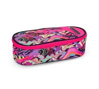 Comix Wave Federmäppchen, oval, für Kinder und Jugendliche, ideal zum Aufbewahren von Schreibwaren, mit praktischem Reißverschluss, innen mit elastischen Schlaufen an den Seiten, 22 x 5 x 9,5 cm