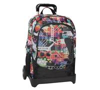 Comix Wave - Schulrucksack Trolley für Kinder und Jugendliche, verstellbarer Griff, abnehmbarer Trolley, gepolsterte und verstellbare Schultergurte, 2 große Fächer und Fronttasche, Reißverschluss, 34