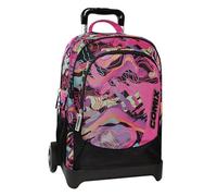 Comix Wave - Schulrucksack Trolley für Kinder und Jugendliche, verstellbarer Griff, abnehmbarer Trolley, gepolsterte und verstellbare Schultergurte, 2 große Fächer und Fronttasche, Reißverschluss, 34